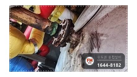 사우나 온수탱크 누수 녹물 내부 세척 코팅 플랜지 소켓 교체