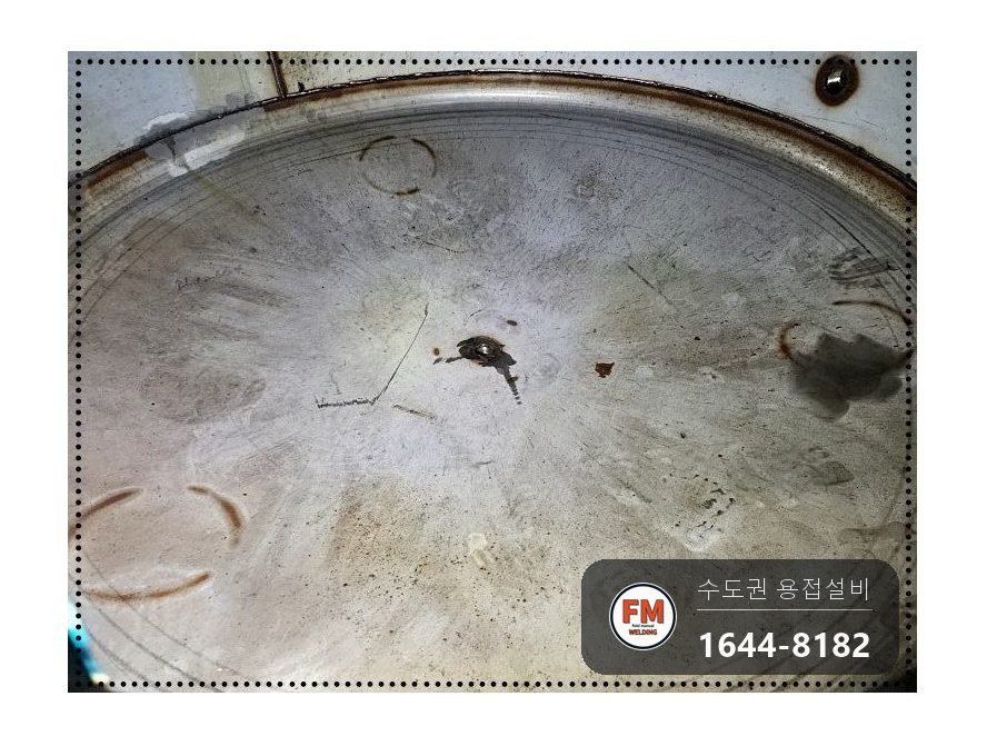 온수탱크 내부청소 출입구 타공 크랙 육성 용접 판재 보강 코팅 시공 사진 21