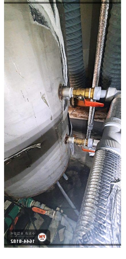 온수물탱크 소켓 누수 얇은 각장 배관 잘라 판재 덧방 알곤 용접