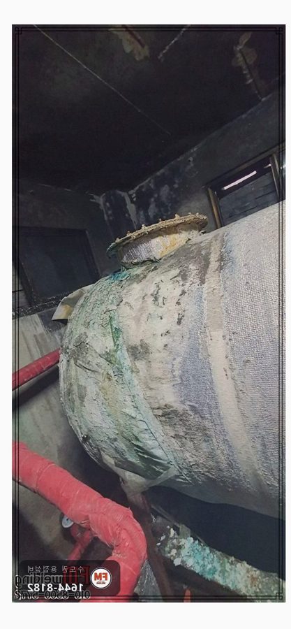 온수탱크 상단 점검구 누수 청록 부식 9T 가스켓 교체 녹물 세척