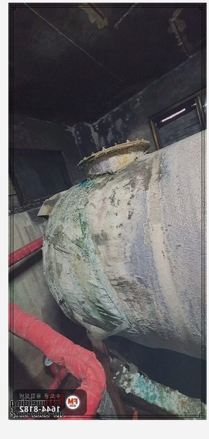 온수탱크 상단 점검구 누수 청록 부식 9T 가스켓 교체 녹물 세척